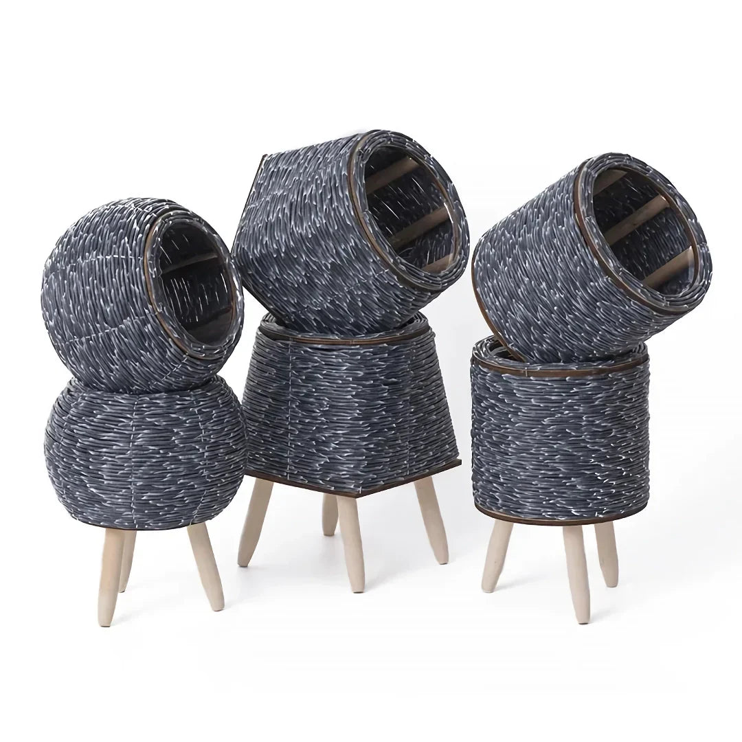BowLift | Nordic Hand-Woven Imitation Rattan Flower Pot