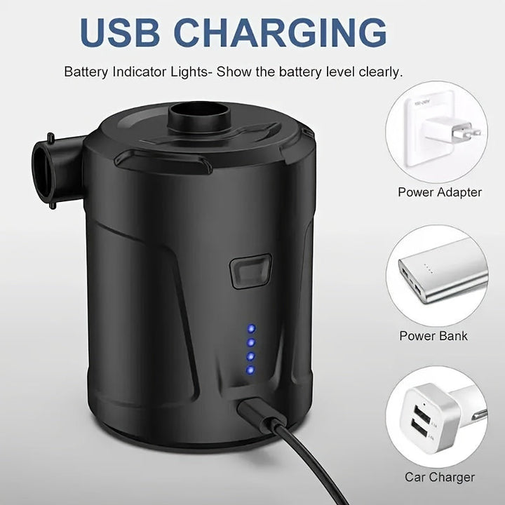BowLift | Rechargeable Wireless Mini Electric Air Pump - Lightweight USB Pump for Outdoor Use, Inflates Air Mattresses and More