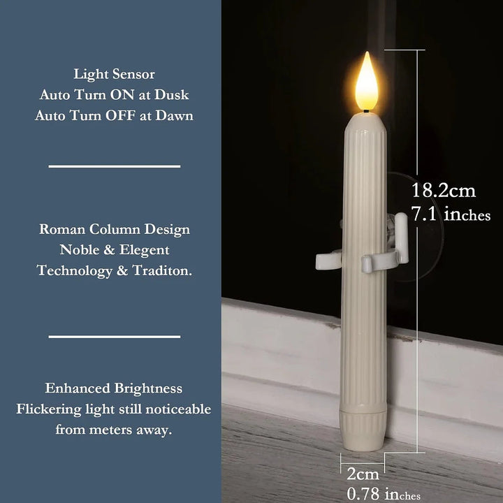 BowLift | Flameless LED Window Candles with Twilight Sensor, 6 Piece Set