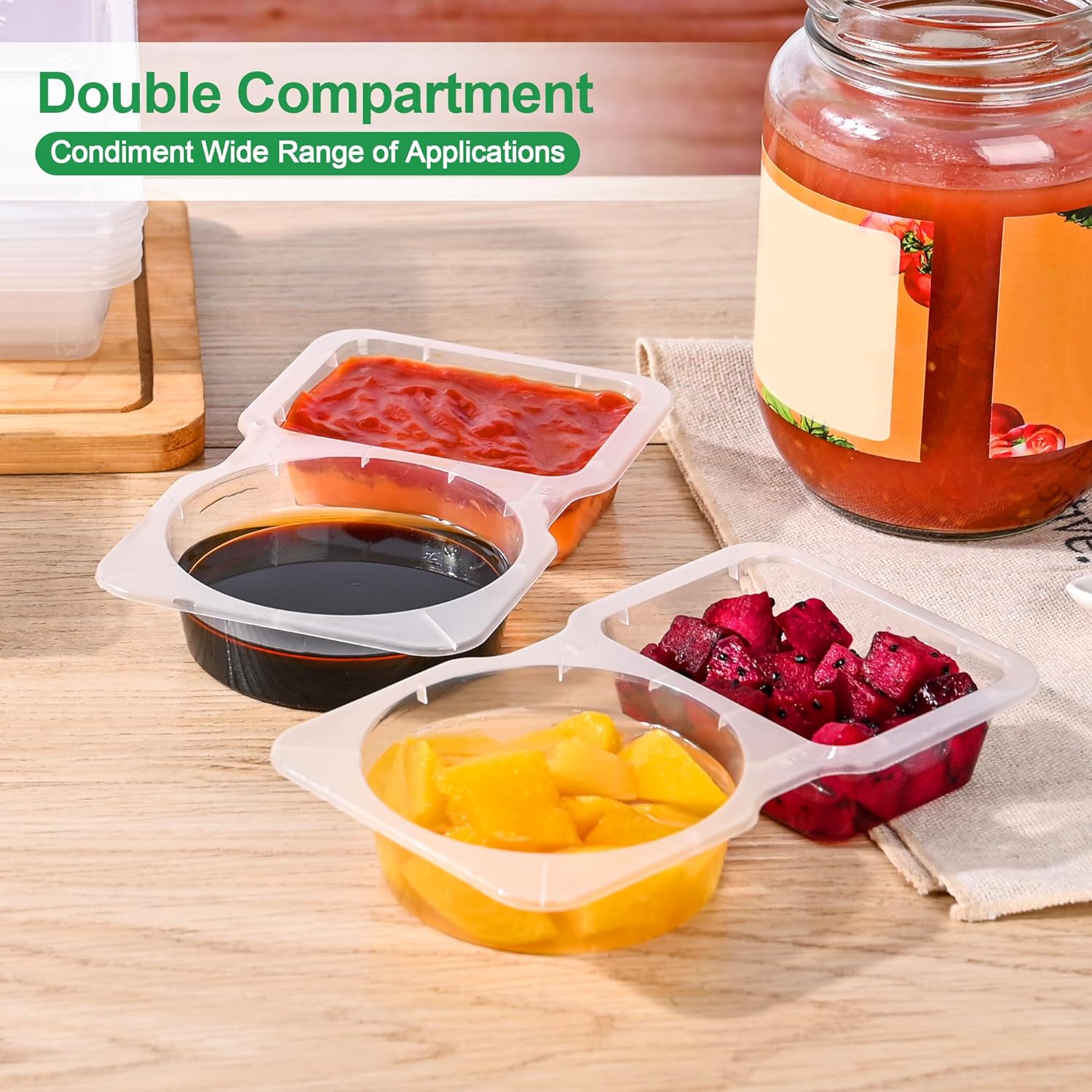 BowLift | Dual Compartment Sauce Container | Leak-Proof | BPA-Free | Portable