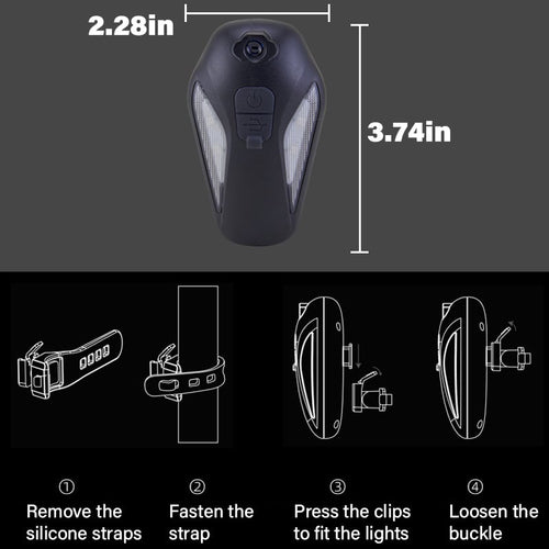 BowLift | Bicycle fender rear light — Waterproof LED safety light with projection (2 pieces)