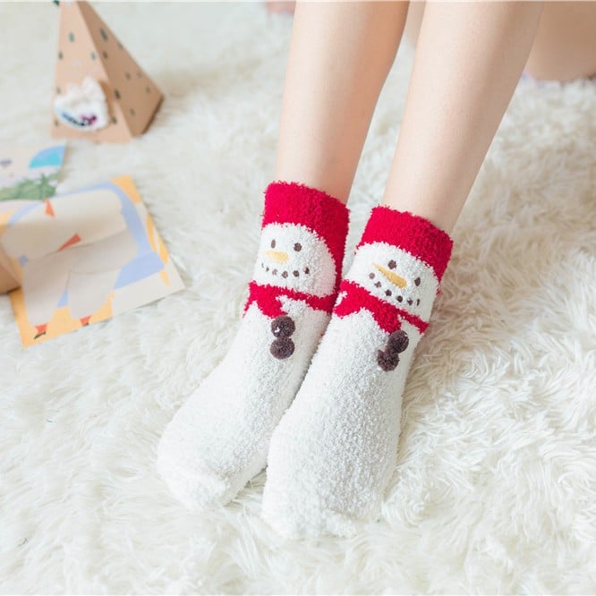 BowLift | MerryFeet Cozy Christmas Socks | Plush Coral Fleece | Warm Winter Gift Box