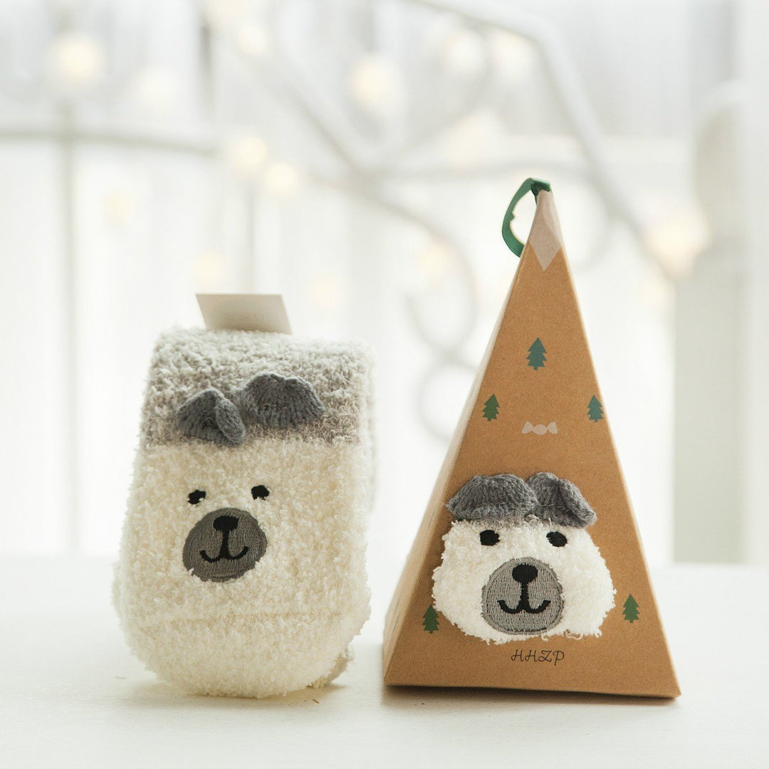 BowLift | Christmas socks in gift box design | Plush house & cuddle socks | Universal size