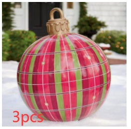 BowLift | Inflatable Christmas Ball Outdoor Decoration 60cm – Weather Resistant PVC Christmas Decoration