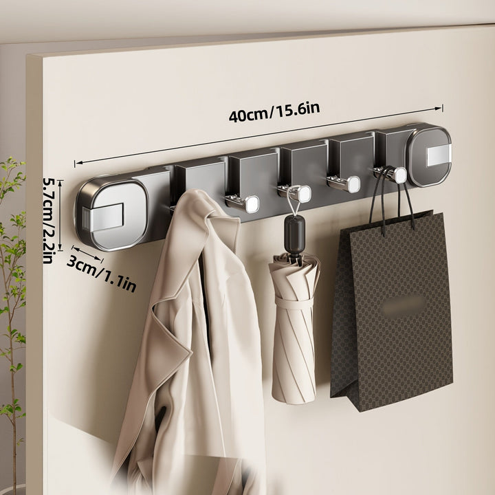 Wall Hook Panel Without Drilling – OrganizePlus Hidden 5-Hook Rack | Bowlift