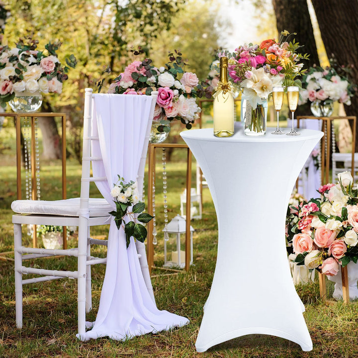 Stretch Table Cover Round Bar Table Cover White | Bowlift