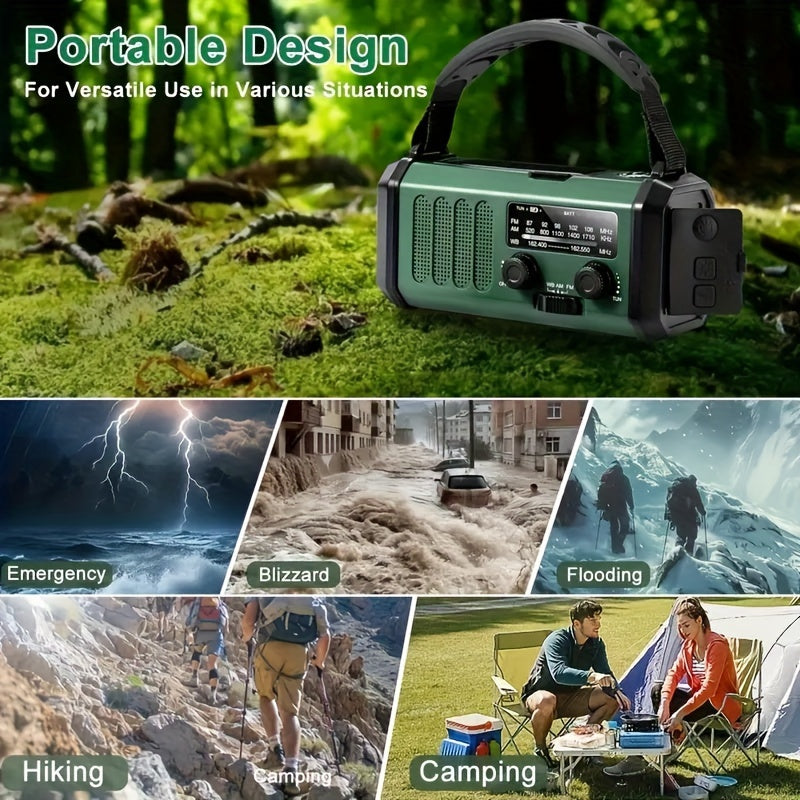 BowLift | StormMate X10 Emergency Radio with 10,000 mAh Power Bank | Solar, Crank & USB-C | LED Light, SOS Alarm & Compass | AM/FM/NOAA