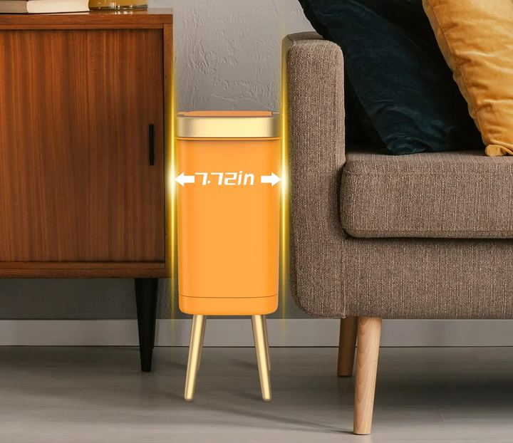 GoldenSlim Modern Trash Can with Lid Bowlift
