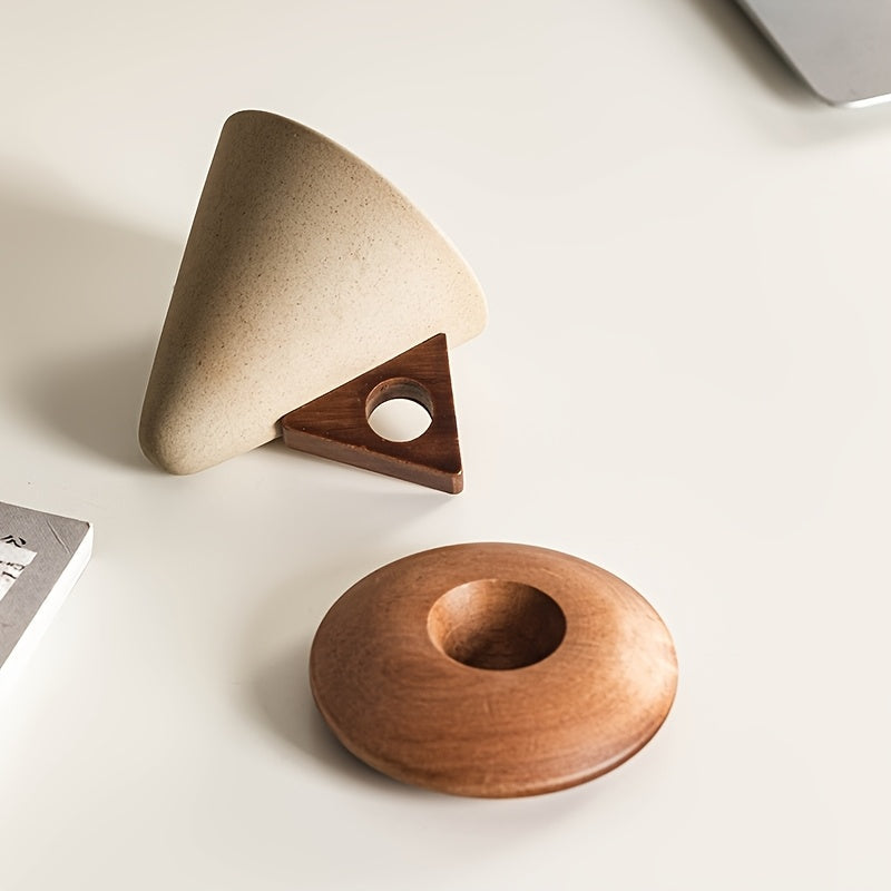 BaristaLuxe Ceramic Coffee Cup 250ml – Handmade with Wooden Handle and Coaster | Bowlift
