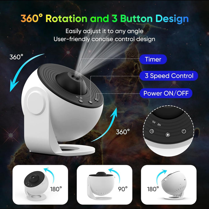 BowLift | 360° AstroLuxe Star Projector — Transform your room into your personal relaxation galaxy full of magical star moments