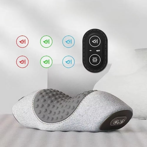 BowLift | Rechargeable Heated Neck Massage Pillow with Cervical Support and Vibration