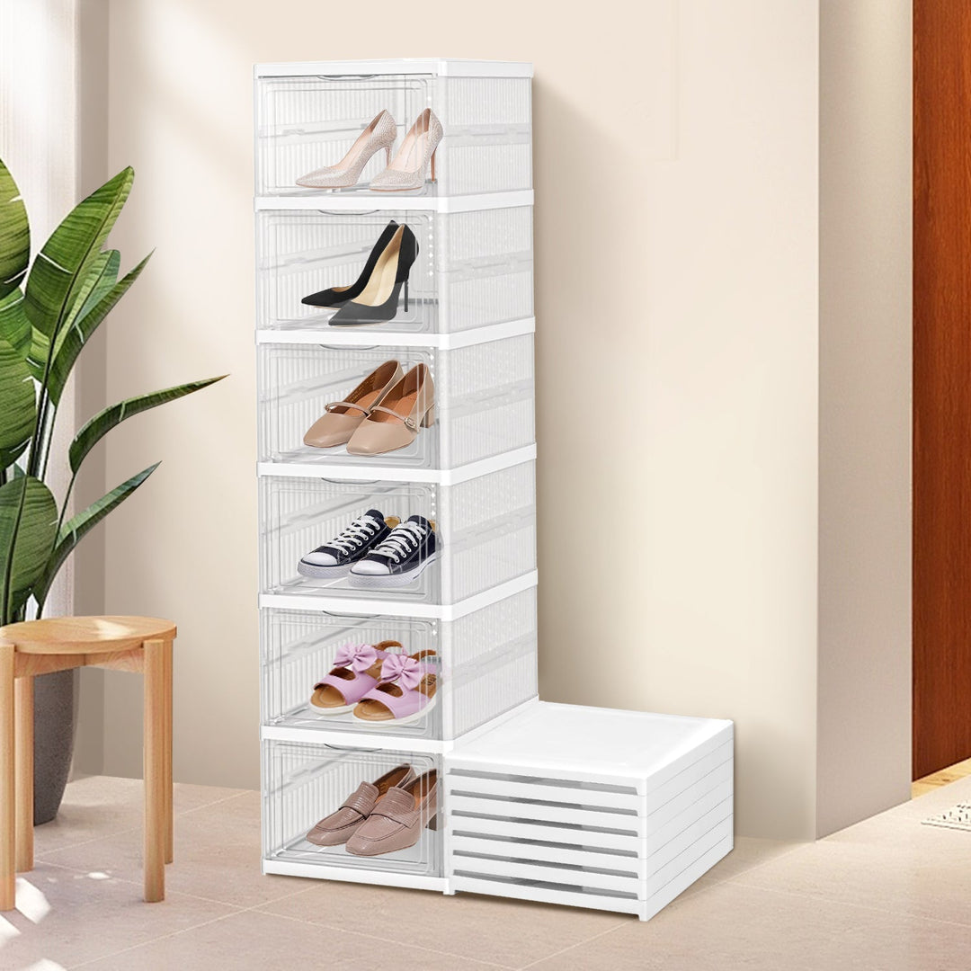 6 Layers Shoe Boxes Storage Box Stackable | Bowlift