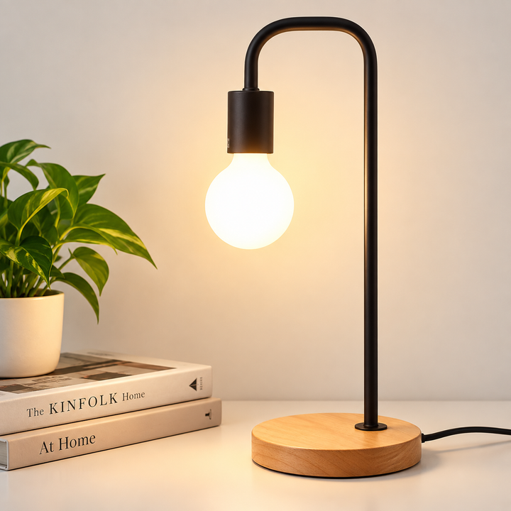 Arched Metal LED Table Lamp with Slim Round Base Bowlift