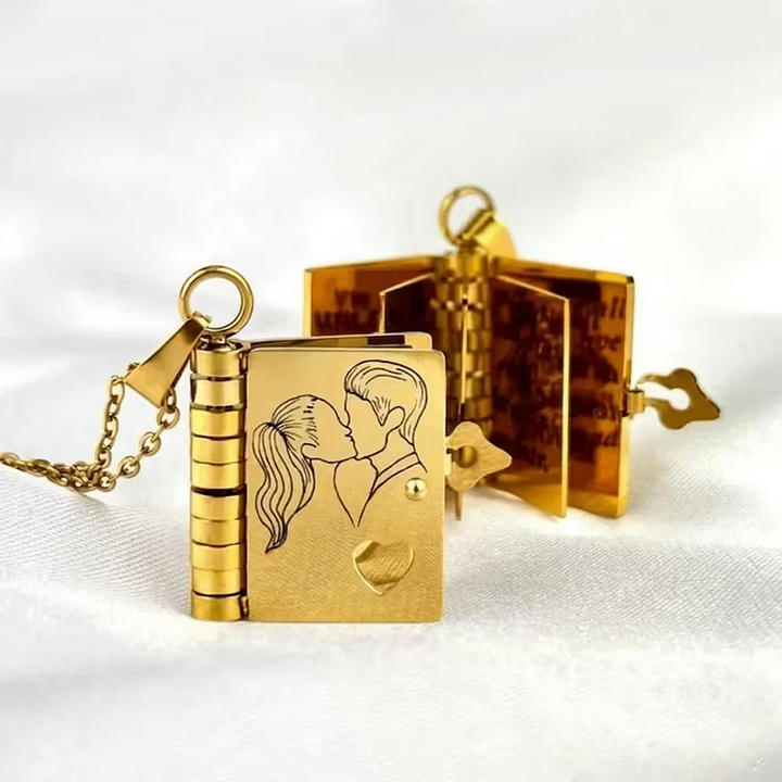 For Love – “I Love You” Book Necklace