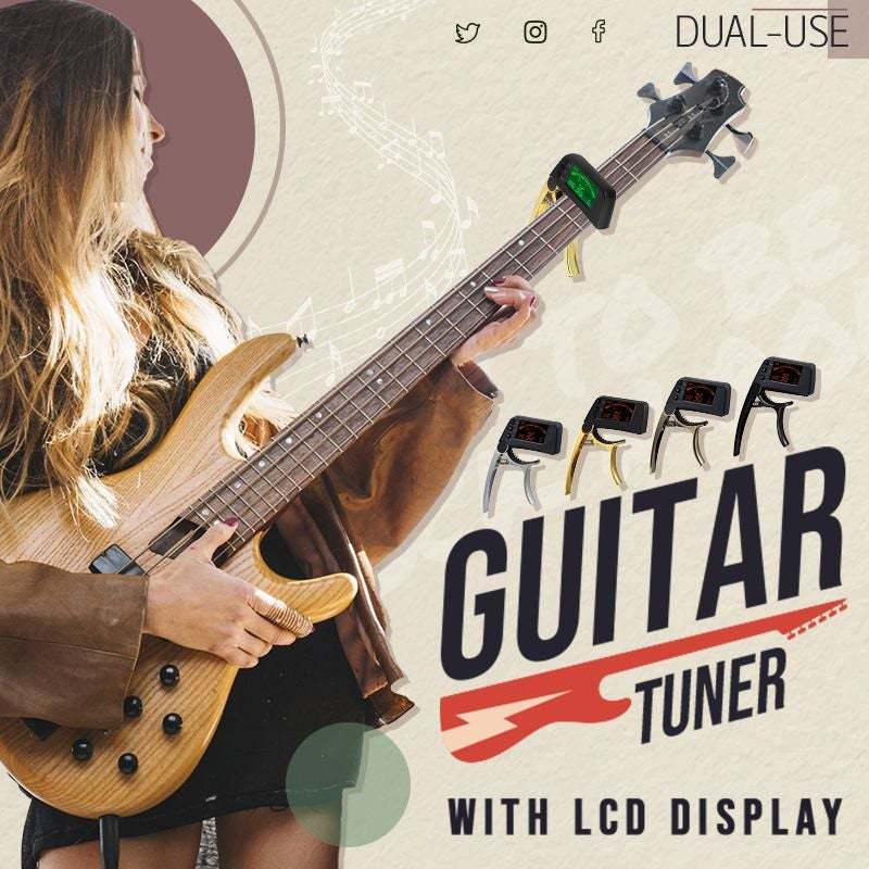 BowLift | DUAL-USE GUITAR CAPO TUNER WITH LCD DISPLAY