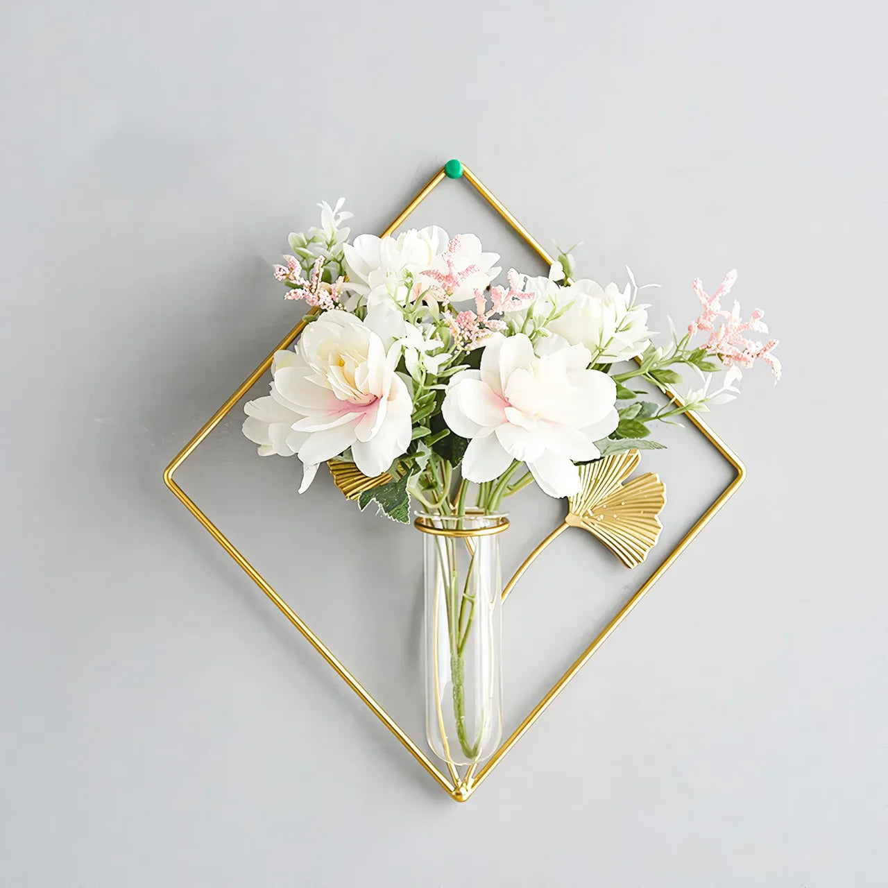 BowLift | Elegant Gold Iron Wall-Mounted Hydroponic Flower Pot
