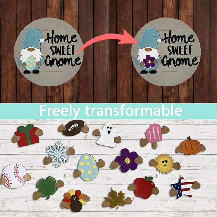 BowLift | Cute Gnome Door Hanger DIY Interchangeable Welcome Door Decoration