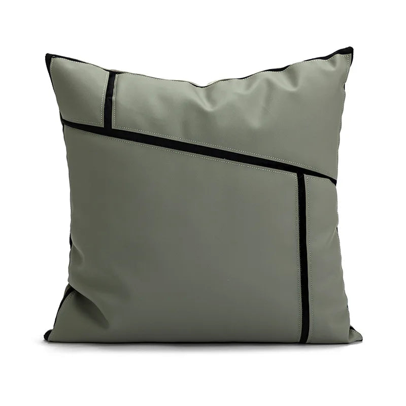 BowLift | Modern PU Leather Patchwork Cushion Cover