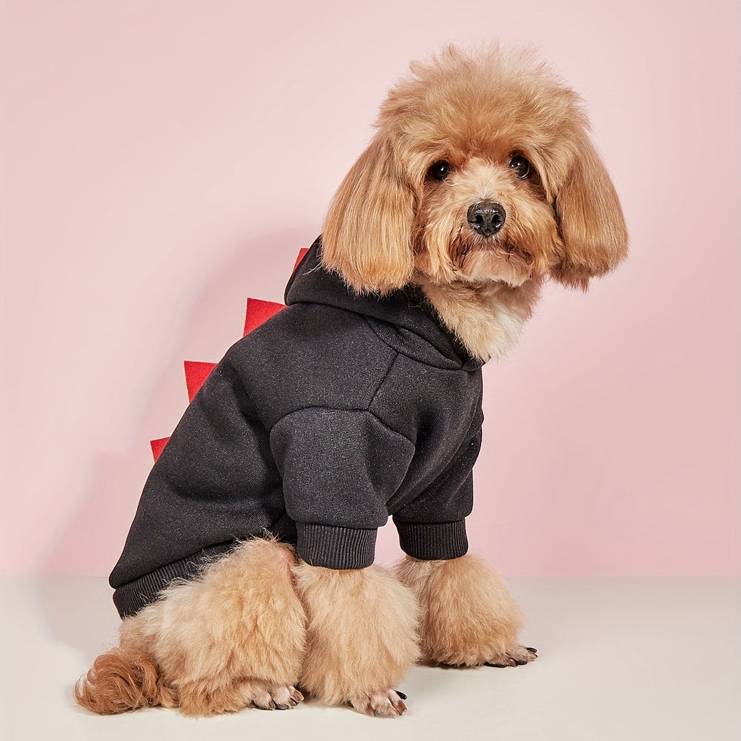 BowLift | Dog Halloween Costume Fleece Dinosaur Hoodie | Pet Outfit Warm