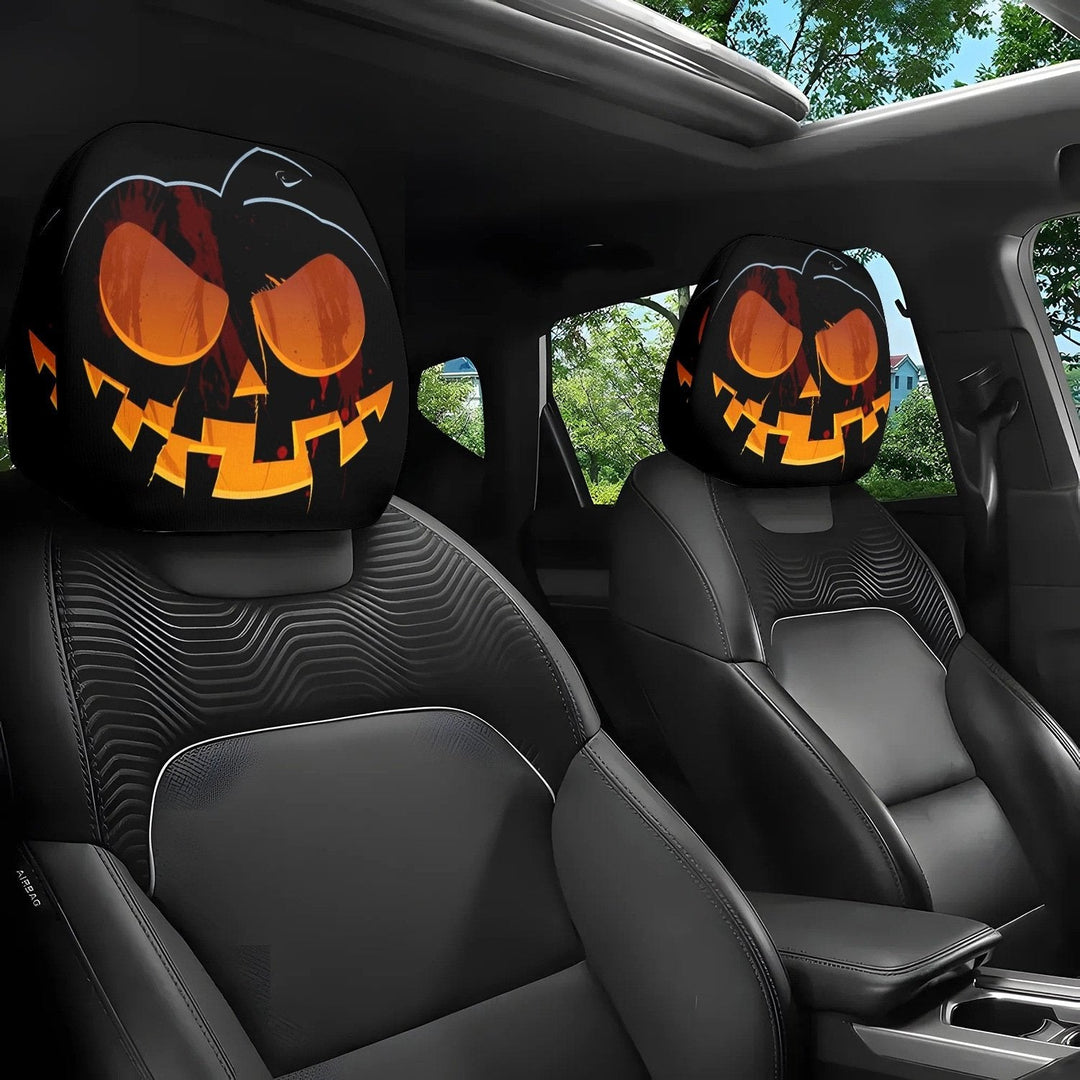 BowLift | 2pcs Set of Funny Big-Eyed Grinning Cartoon Print Car Seat Headrest Covers