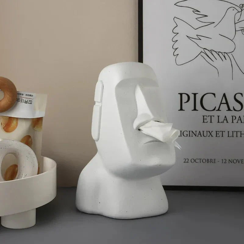 BowLift | Tissue box in Easter Island statues design