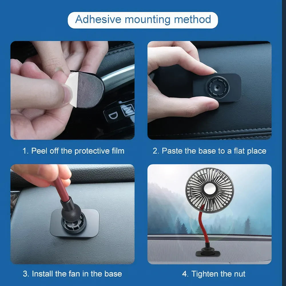 Multidirectional Car Back Seat Fan | Bowlift