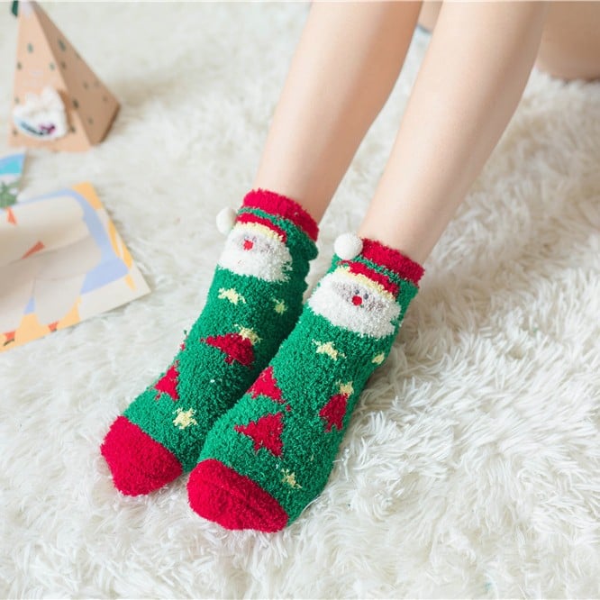 BowLift | MerryFeet Cozy Christmas Socks | Plush Coral Fleece | Warm Winter Gift Box