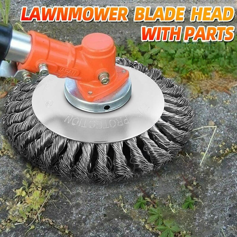 SteelTwist Weed Brush – 360° Trimmer Blade of Braided Steel (15 cm) | Bowlift