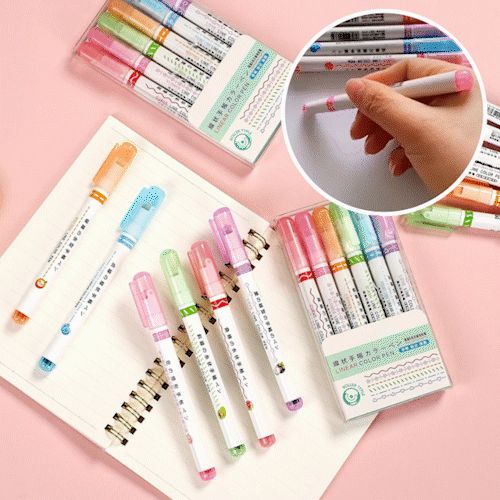 BowLift | BEST GIFTS FOR CHILDREN - Dual Tip Markers with 6 different curve shapes fine tips