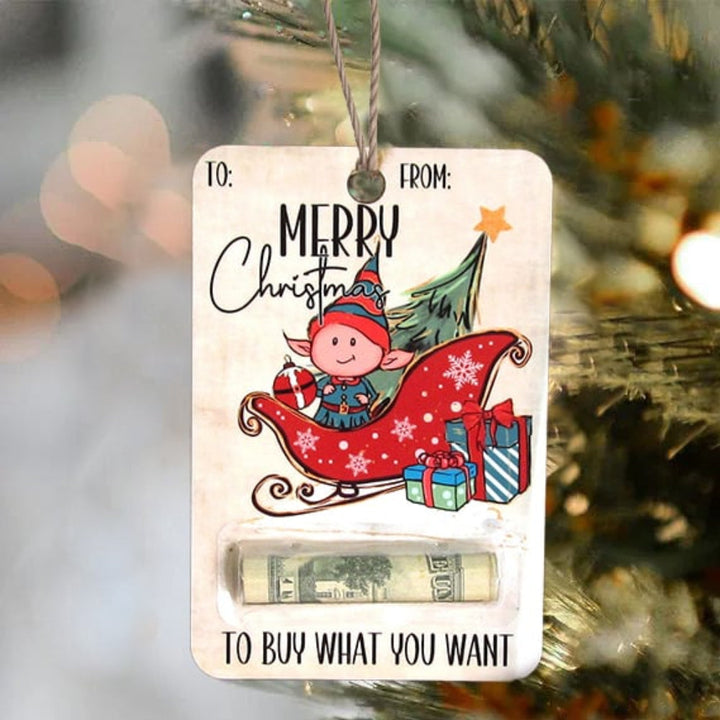 BowLift | Christmas Wooden Money Holder Ornament