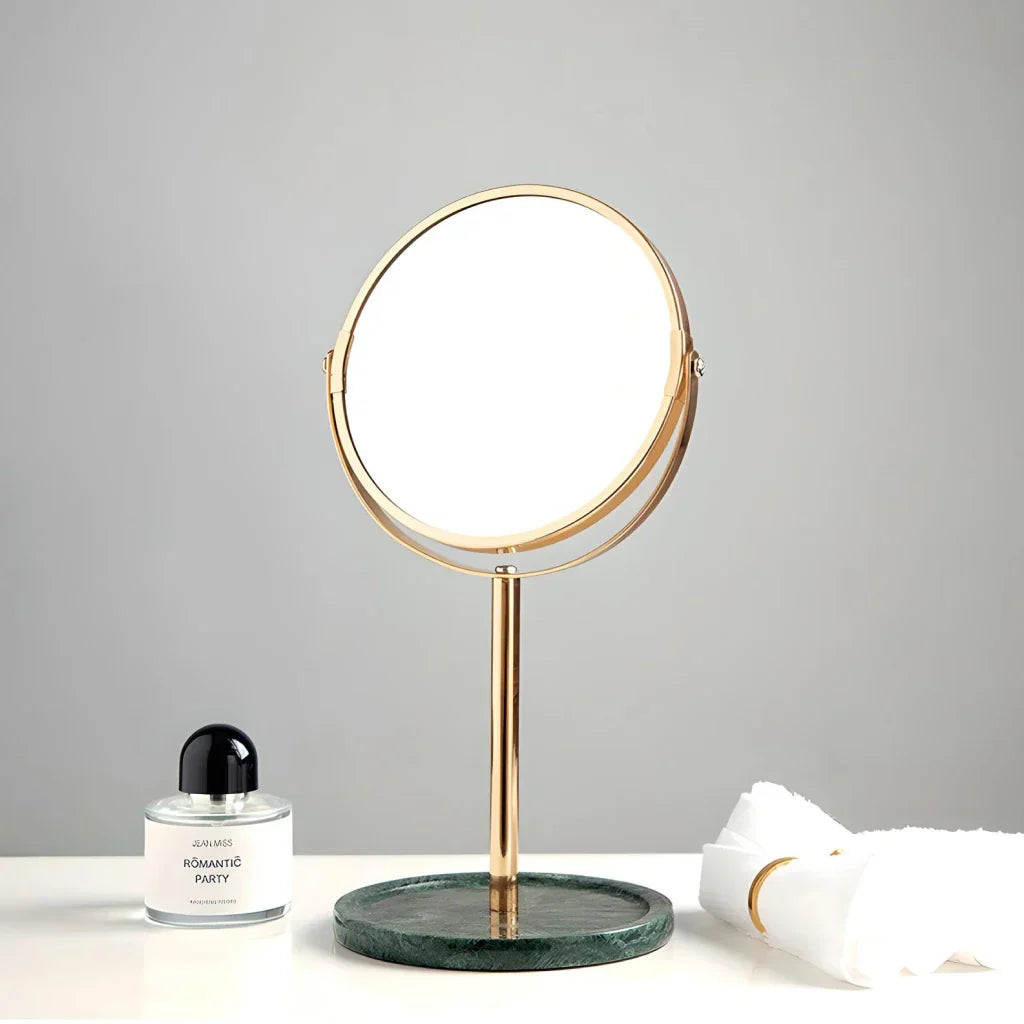 BowLift | Natural Marble 360 Rotating Makeup Vanity Mirror