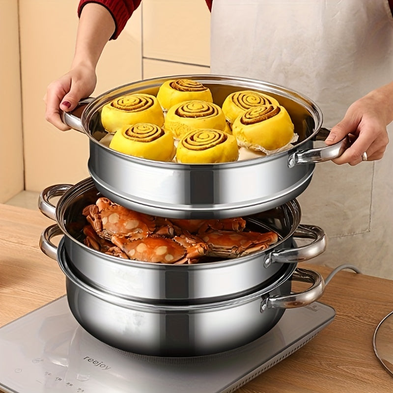 BowLift | NutriSteam | 3-Tier Stainless Steel Steamer – Healthy Cooking Made Easy