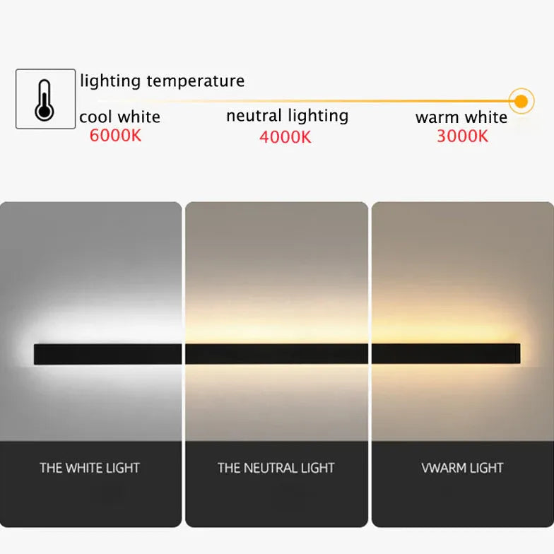 BowLift | Linear black minimalist LED outdoor wall light