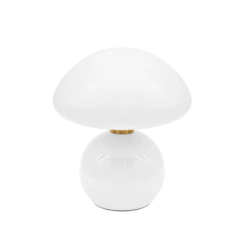 Modern bedside lamp with glass shade, designer LED table lamp for bedroom | Bowlift