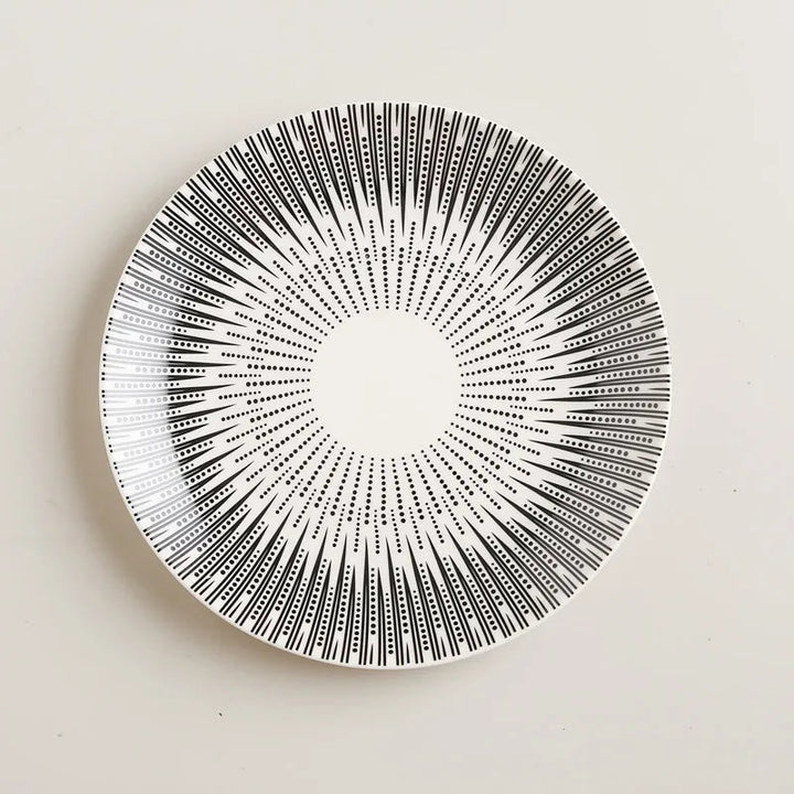 BowLift | Geometric Pattern Ceramic Dinner Plate Set