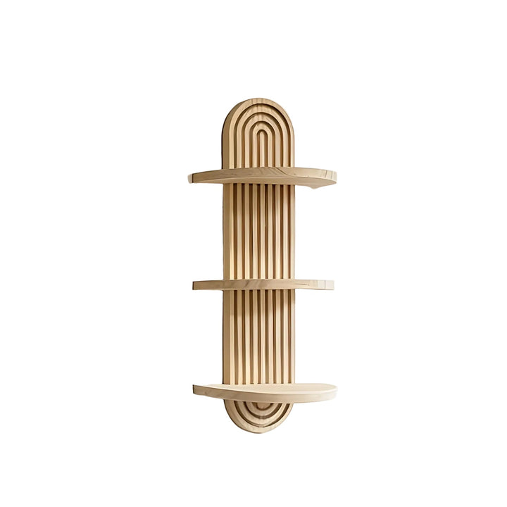 Boho Wall Shelf Made of Solid Wood – Multi-Tier and Space-Saving | For Living Room, Bedroom, and Hallway | Bowlift