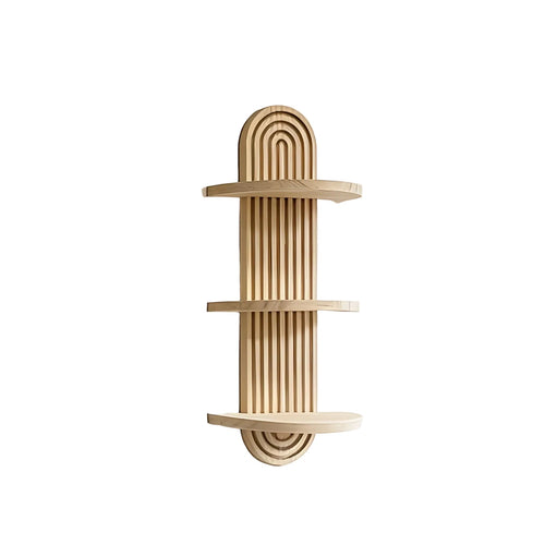 Boho Wall Shelf Made of Solid Wood – Multi-Tier and Space-Saving | For Living Room, Bedroom, and Hallway | Bowlift
