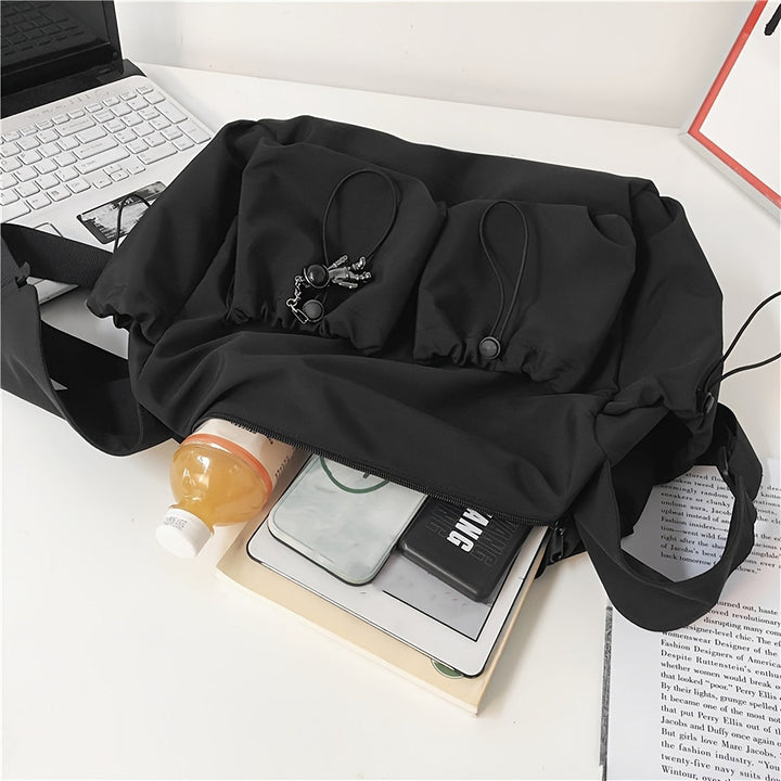 UrbanLiner Nylon Messenger Bag – Black Shoulder Bag with Zipper for Daily Use | Bowlift