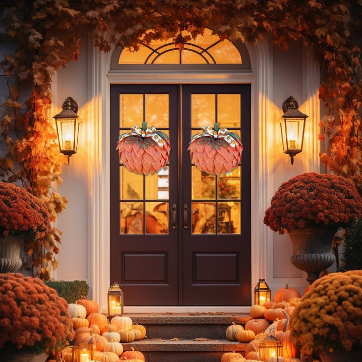 BowLift |  Farmhouse Pumpkin Wreath For Front Door
