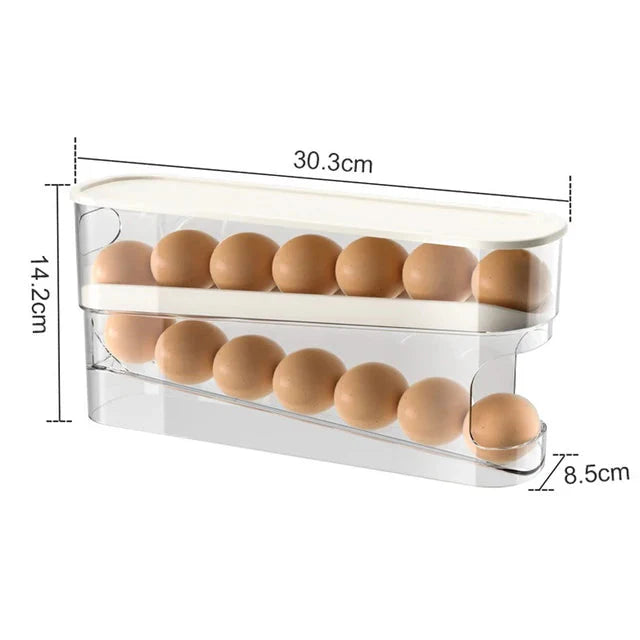 Egg Storage Box Automatic Scrolling Egg Holder Egg Storage Rack | Bowlift