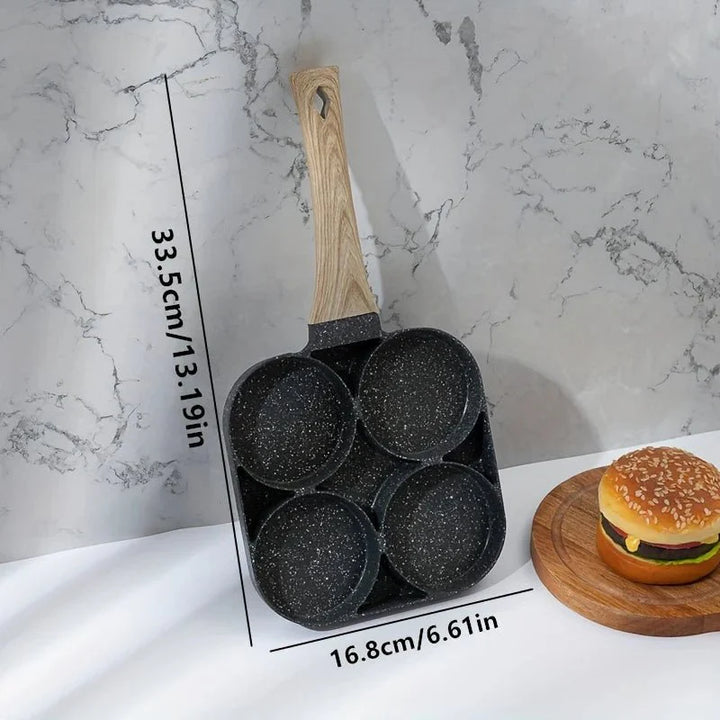 BowLift | ChefVerra Non-Stick Omelette Pan | 4-hole frying pan for eggs, pancakes, and burgers
