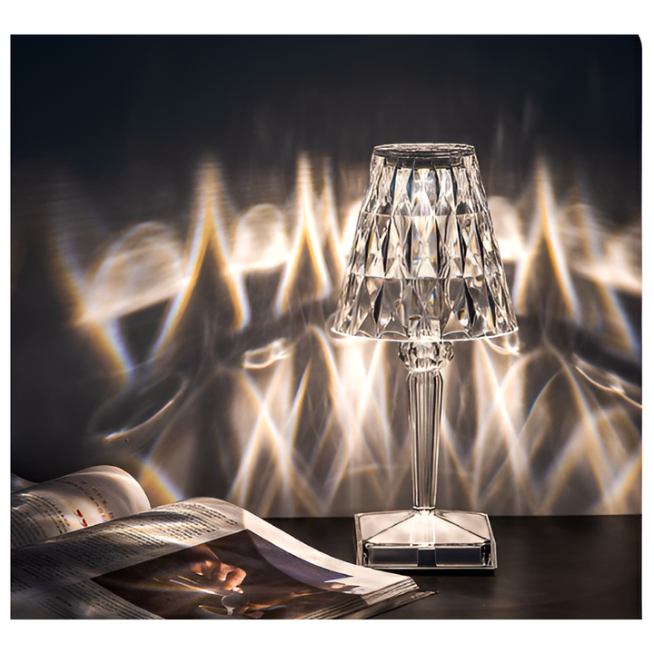 Diamond Glow - Wireless USB Crystal Shine Nightstand Lamp | Bowlift
