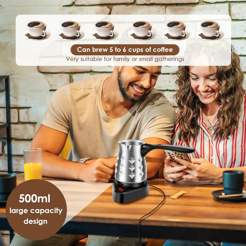 Electric Coffee Pot Stainless Steel Espresso Maker with Folding Handle | Bowlift