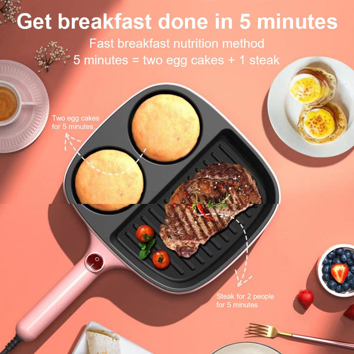 Electric Griddle Frying Pan 3-in-1 Non-Stick Divided Grill Pan | Bowlift