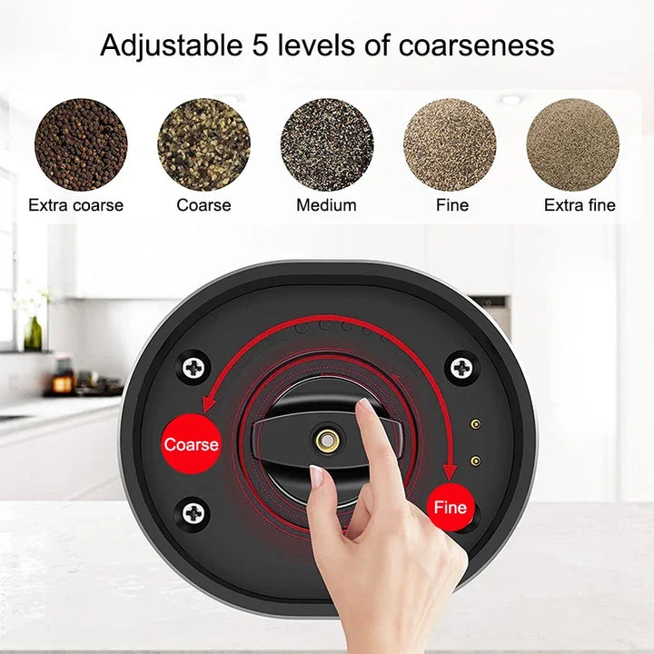 Electric Salt Pepper Grinder Set USB Rechargeable Automatic Spice Mill | Bowlift