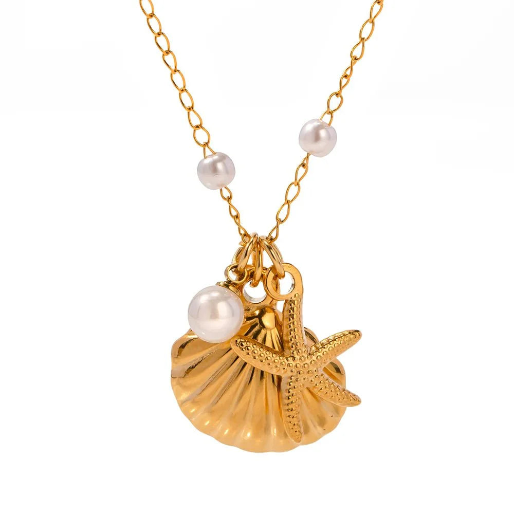 BowLift | Elegant Dainty Spaced Pearl Seashell Necklace