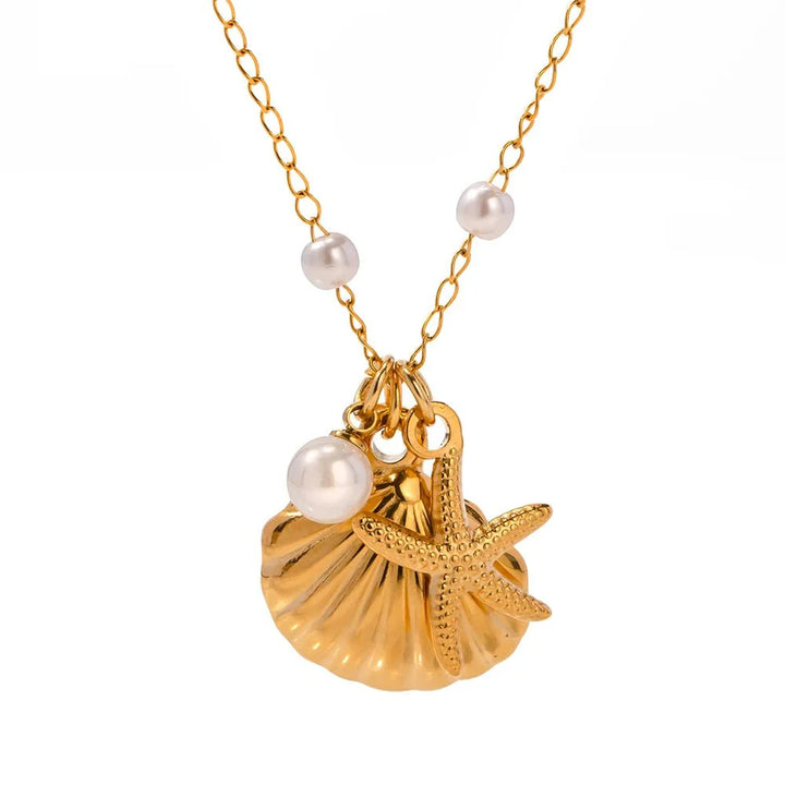 BowLift | Elegant Dainty Spaced Pearl Seashell Necklace