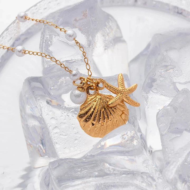 BowLift | Elegant Dainty Spaced Pearl Seashell Necklace