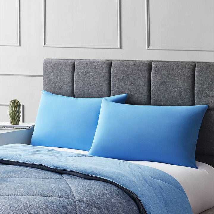 2-Pack Premium Silky Super Cooling Blue Pillowcases –  Extreme Q-Max 0.5 | Bowlift