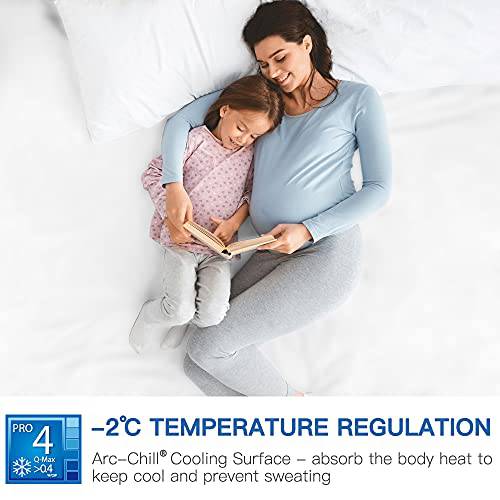 Q-Max 0.43  Cooling Bed Protector Waterproof Mattress Protector Queen Cover White- Fit Up to 18" | Bowlift